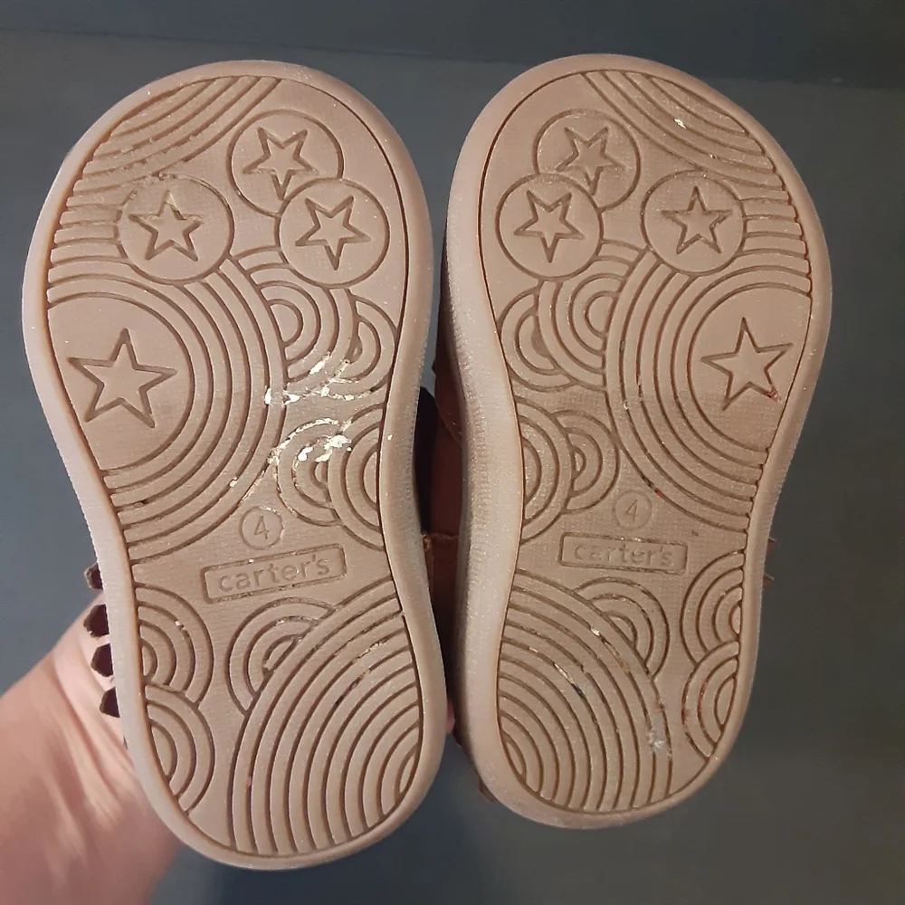 CARTER'S MOCCASSIN SIDE ZIP ANKLE BOOTIES SYNTHETIC BABY GIRL SIZE 4 - 11.4CM